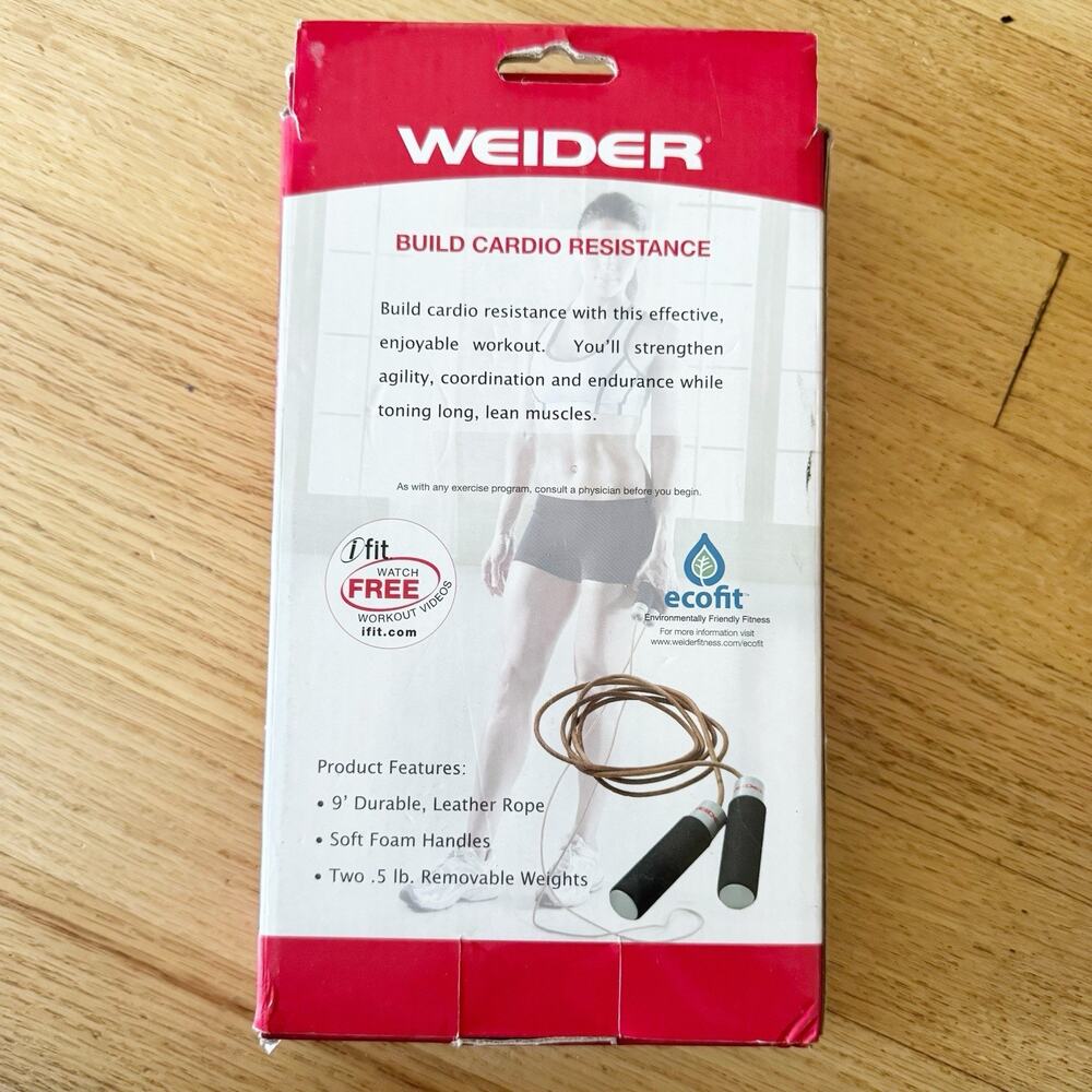 Weider Leather Jump Rope 9 Foot - Picture 2 of 5